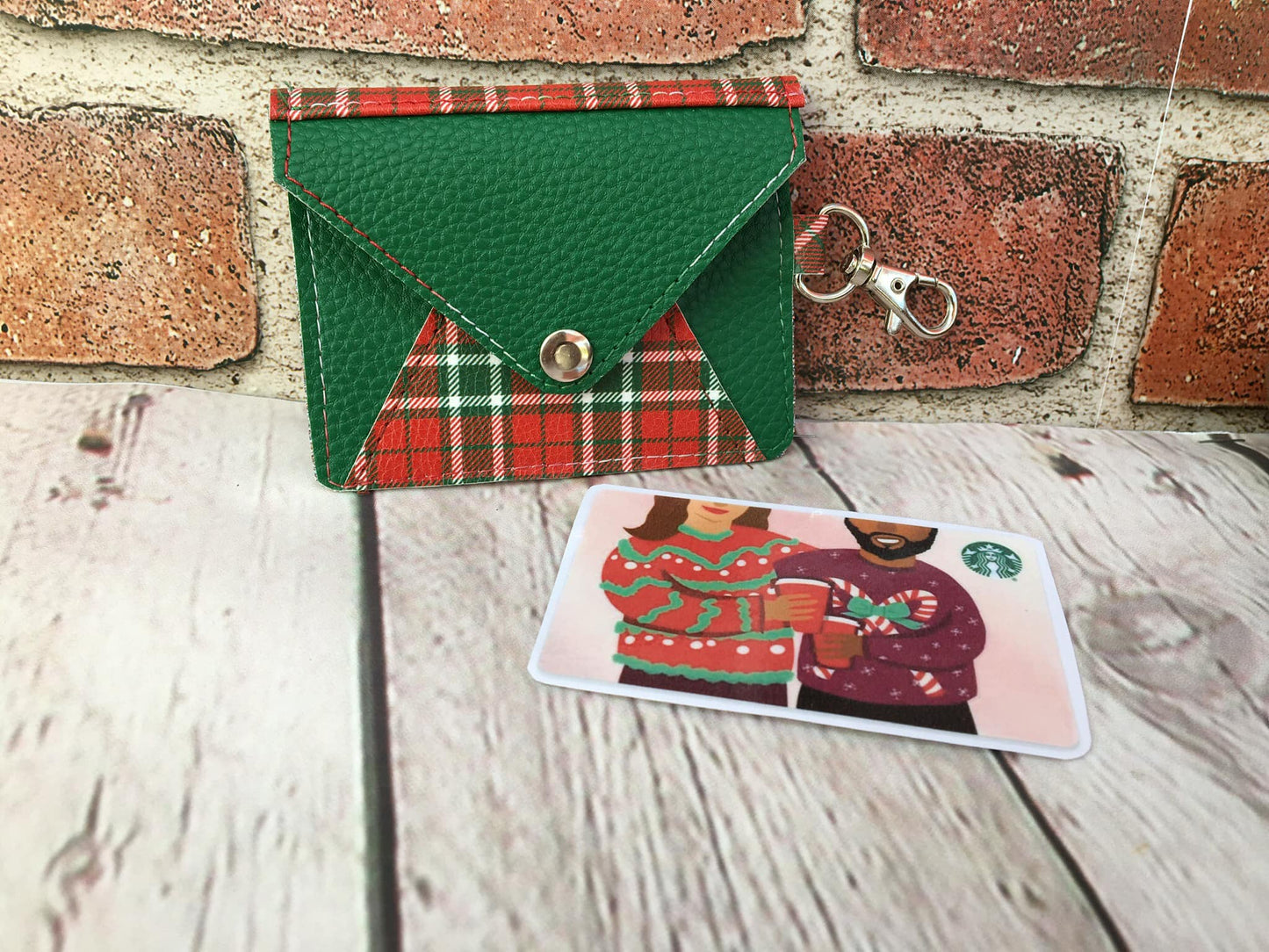 Anna Wallet Green and Red and Green Plaid