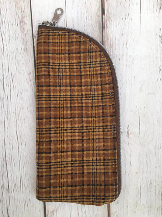 Sunglasses Case Brown Plaid