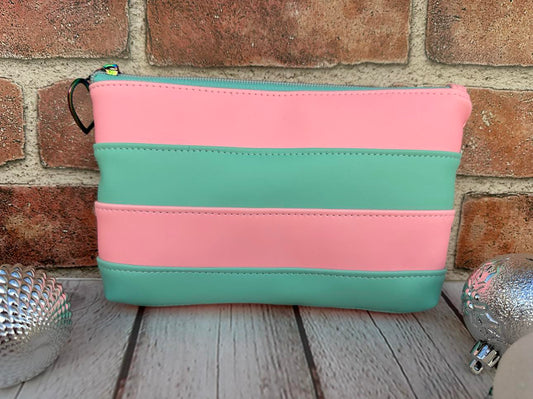 Cecilia Pink and Aqua Stripes