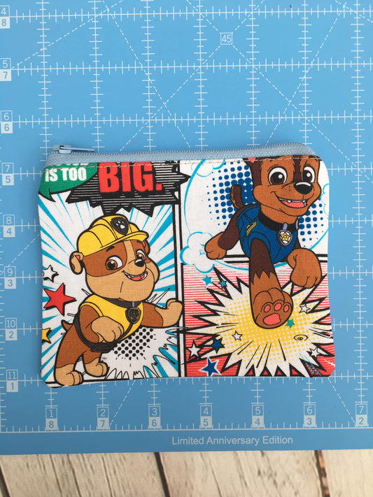 Simple Zipper Bag Dogs With Jobs  (Light Blue Zipper - BullDog Featured)