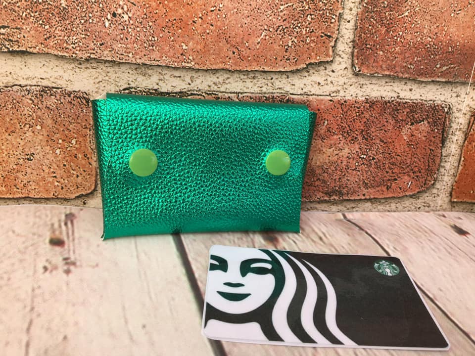 Pillow Pouch Green Metallic Pebble