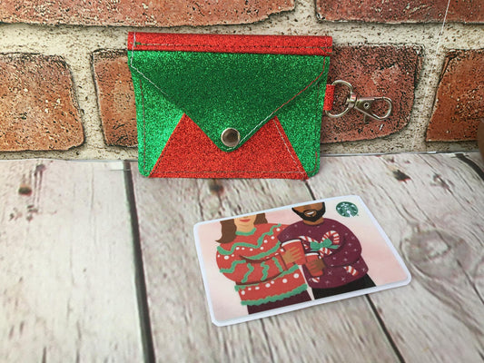 Anna Wallet Red and Green Glitter Christmas