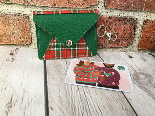 Anna Wallet Green and Red and Green Plaid