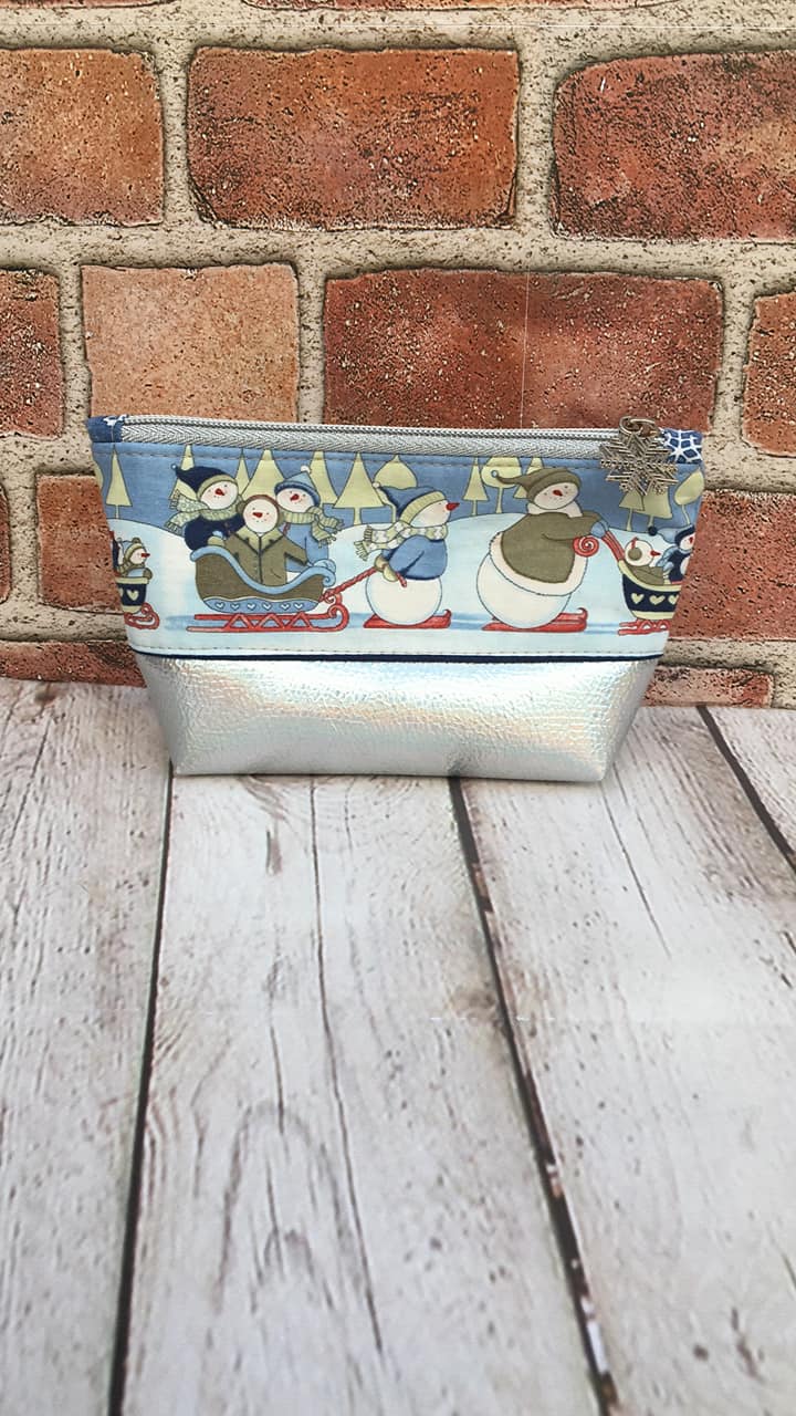 Snack Bag Snowman and Silver Metallic