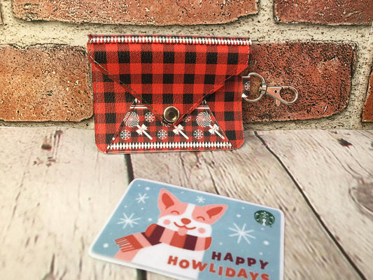 Anna Wallet Winter Red Plaid  (Small Print)